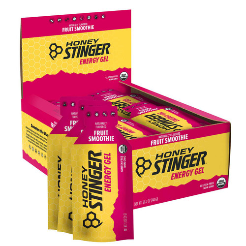 Honey Stinger Organic Energy Gel, Fruit Smoothie, Caffeine Free Healthy Snack, 1.1 oz., 24 pk – front of package