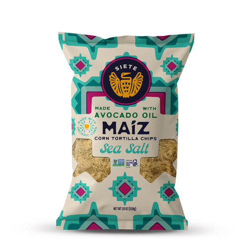 Siete Maiz Sea Salt Corn Tortilla Chips, 18 oz – front of package
