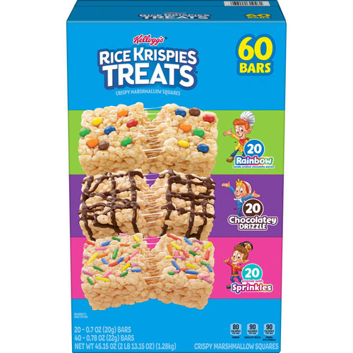 Rice Krispies Treats Squares Snack Bars, Variety Pack, 60 ct – front of package