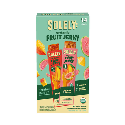 Solely Organic Fruit Snack Jerky, Tropical Variety Pack, 0.8 oz, 14 pk – front of package