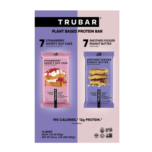 TRUBAR Plant Based Protein Bar, Variety Pack, 14 ct – front of package