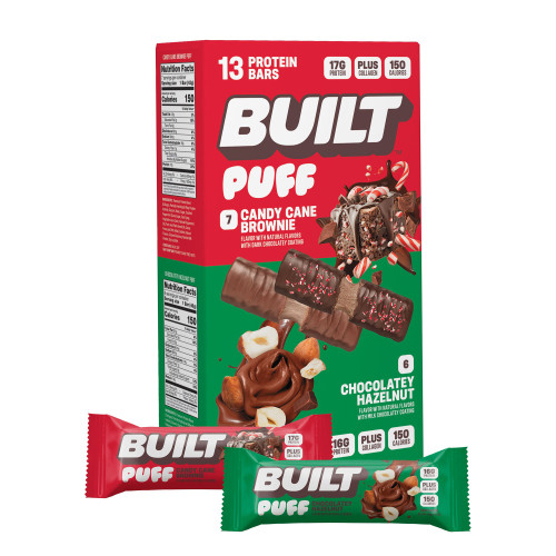 BUILT Puff Protein Bar, Holiday Variety Pack, 13 ct – front of package