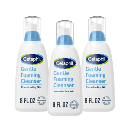 Cetaphil Gentle Foaming Cleanser, 8 fl oz, 3 pk – front of package
