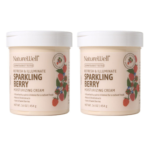 NatureWell Shimmering Berry Moisturizing Cream, 16 oz, 2 pk – front of package