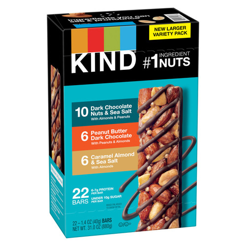 KIND Nut Bars, Variety Pack, 1.4 oz, 22-Count