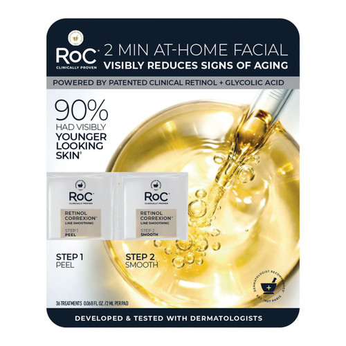 RoC Line Smoothing 2-Step Retinol Peel Pads, 36 ct – front of package