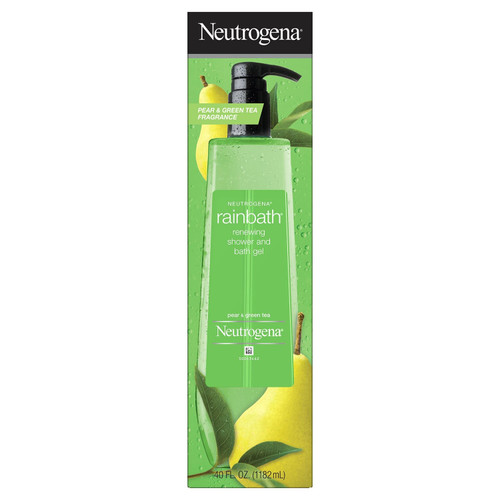 Neutrogena Rainbath Renewing Shower and Bath Gel, Pear & Green Tea, 40 fl oz – front of package