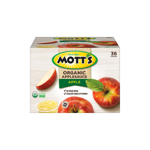 Mott's Organic Apple Sauce Cups, 3.9 oz, 36-Count