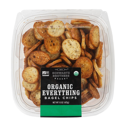 Schwartz Brothers Bakery Organic Everything Bagel Chips, 15 oz Container