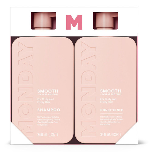 MONDAY Haircare SMOOTH Shampoo and Conditioner Set – front of package