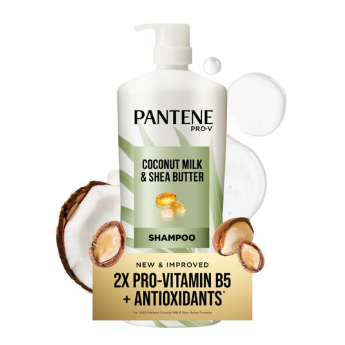 Pantene Pro-V Nourishing Coconut Milk & Shea Butter Shampoo, 38.2 fl oz – front of package