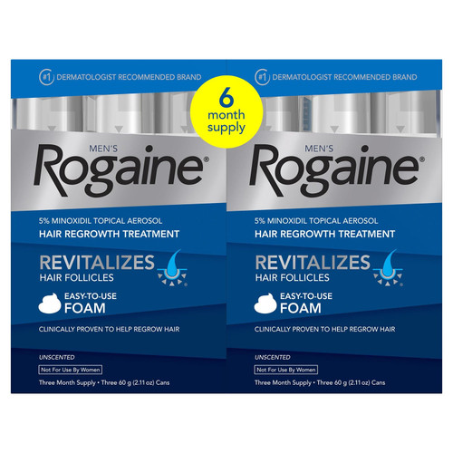 Men's Rogaine 5% Minoxidil Topical Hair Growth Treatment, 2 pack – front of package