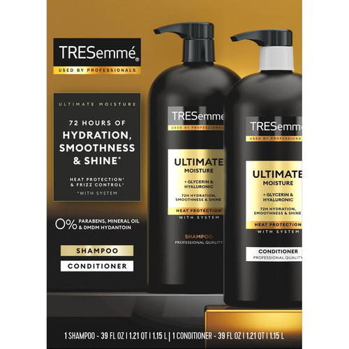 TRESemmé Ultimate Moisture Shampoo & Conditioner, 39 fl oz, 2 pk – front of package