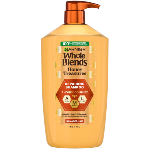 Garnier Whole Blends Honey Treasures Repairing Shampoo, 40 fl oz – front of package