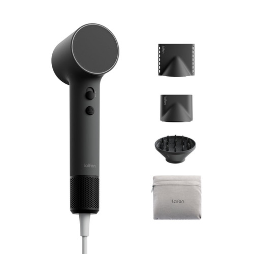 Laifen Air Pro Hair Dryer, 3 Nozzles + Bag, Black – front of package