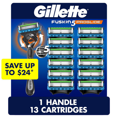 Gillette Fusion5 ProGlide Men's Razor, 1 Handle + 13 Cartridges – front of package