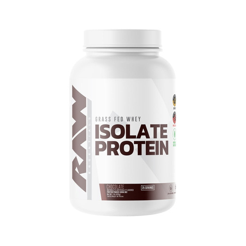 RAW 25g Grass Fed Whey Isolate Protein Powder, Dark Chocolate, 1.97 lbs – front of package