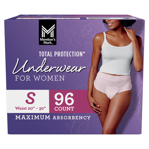 Member's Mark Total Protection Incontinence Underwear for Women, Small - 96 ct – front of package