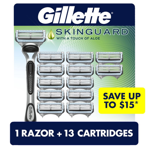 Gillette SkinGuard Men's Razor Handle + 13 Blade Cartridges – front of package
