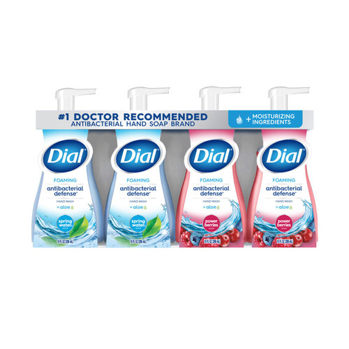 Dial Foaming Hand Wash, Spring Water & Power Berries, 10 oz, 4 pk – front of package
