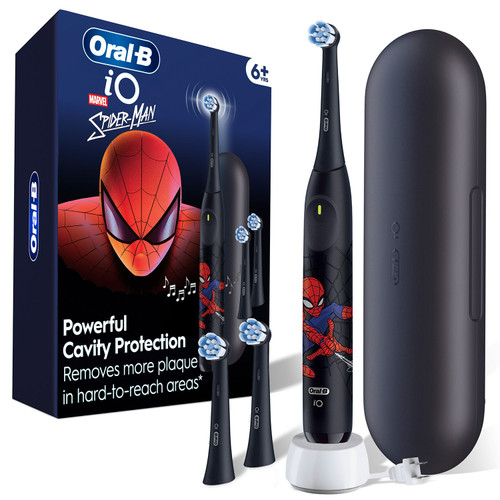 Oral-B IO Series 2 Kids Electric Toothbrush, Spiderman, Handle + 3 Brush Heads – front of package