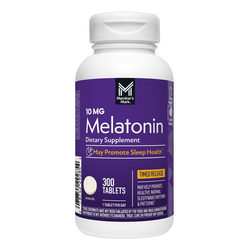 Member's Mark Timed-Release Melatonin Tablets, 10 Mg, 300 ct – front of package