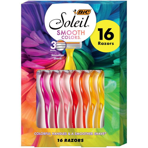BIC Soleil Color Collection Women's Razors, 3 Blade, 16 ct – front of package