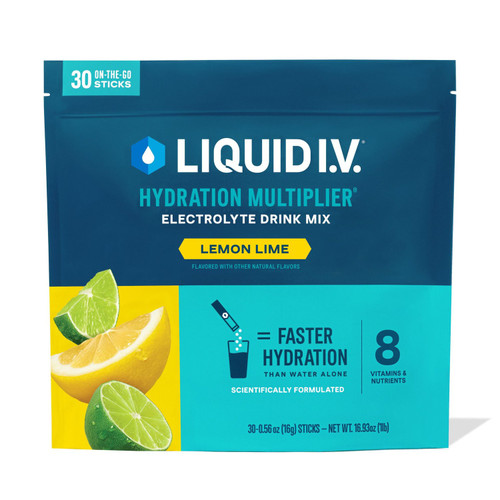 Liquid I.V. Hydration Multiplier Electrolyte Powder, Lemon Lime, 30 pk – front of package