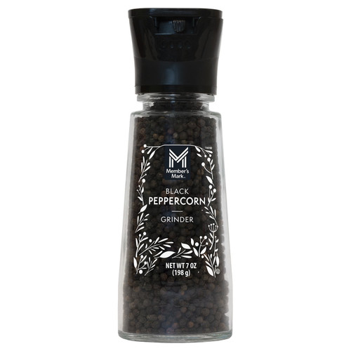 Member's Mark Black Pepper Grinder, 7 oz – front of package