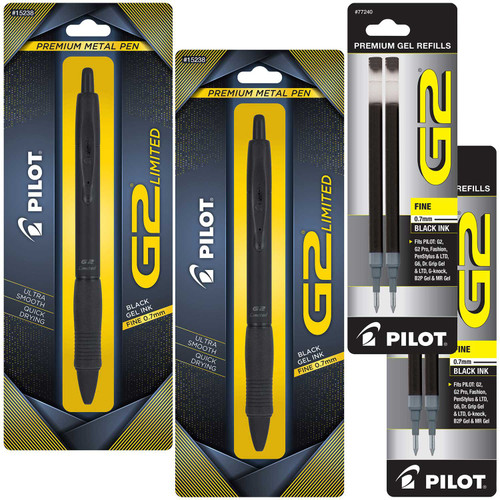 Pilot G2 Limited Premium Retractable Gel Ink Pen Bundle, Fine Point, 0.7 Mm, Black Ink – front of package
