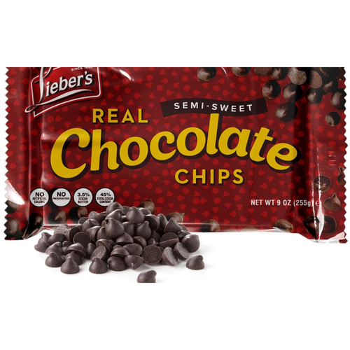Lieber's Semi-Sweet Chocolate Chips, 9 oz (Case of 24)