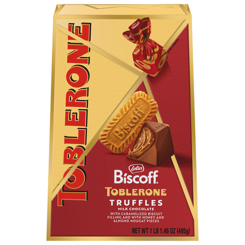 Toblerone Biscoff Truffles, Milk Chocolate with Lotus Biscoff Cookie Pieces, Individually Wrapped, 17.4 oz