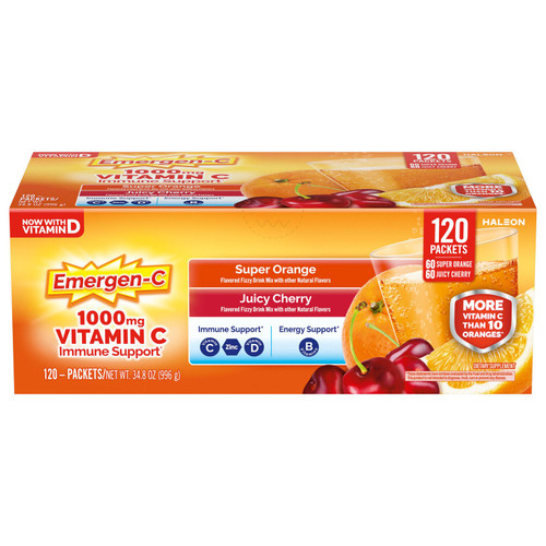 Emergen-C 1000 mg Vitamin C Variety Pack Drink Mix, 120 Packets