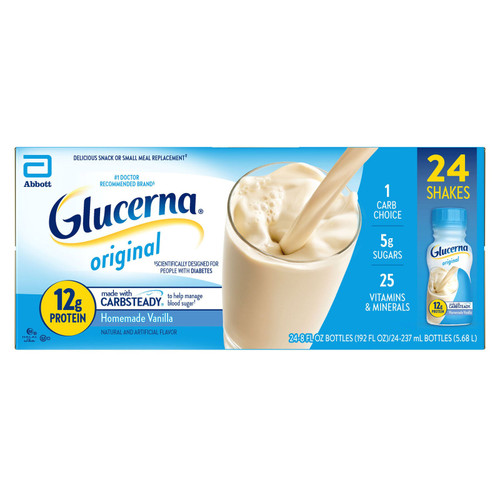 Glucerna Original Nutrition Shake, Vanilla, 8 fl oz, 24 Bottles