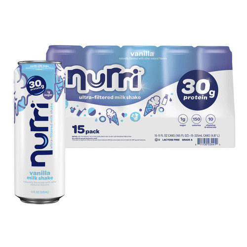 Nurri 30g Protein Shake, Vanilla, 11 fl oz, 15 Pack