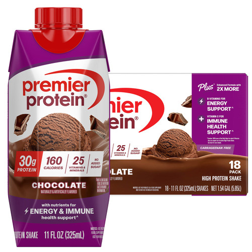 Premier Protein High Protein Shake, Chocolate, 11 fl oz, 18 Pack