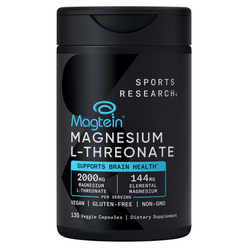 Sports Research Magtein Magnesium L-Threonate 2000 mg, 135 Veggie Capsules