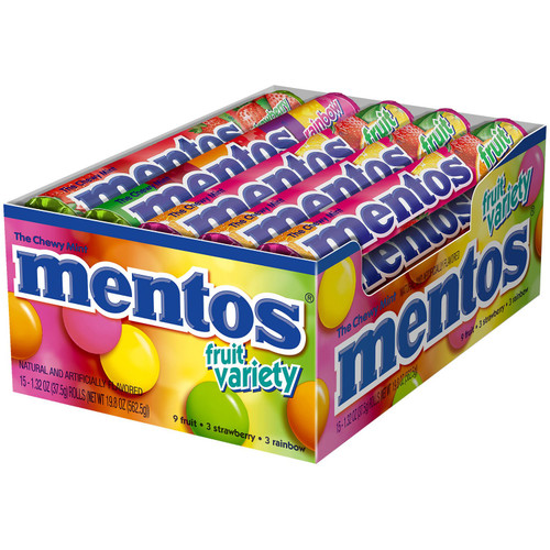 Mentos Fruit Variety, 1.32 oz., 15 pk. – front of package