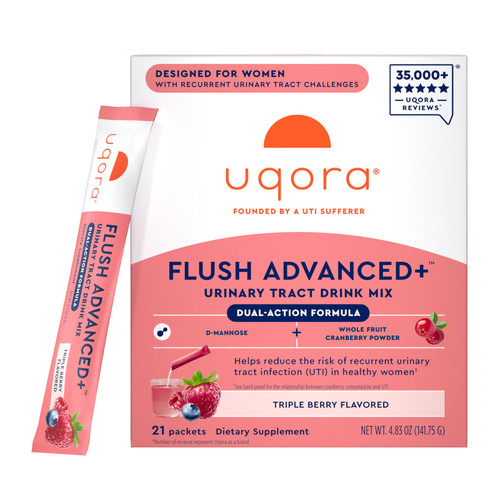 Uqora Flush Advanced Plus Drink Mix, Triple Berry, 21 Packets