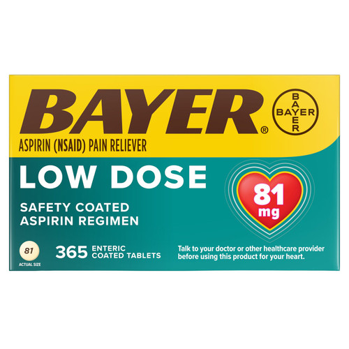 Bayer Aspirin Regimen Low Dose 81 mg Enteric Coated Tablets, 365 Count
