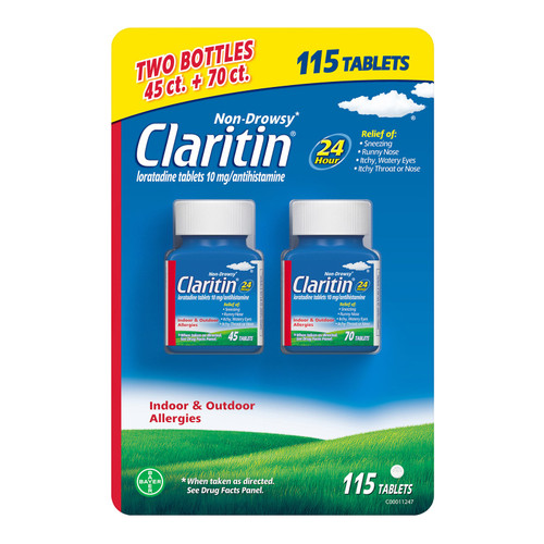 Claritin 24 Hour Non-Drowsy Allergy Tablets, 10 mg, 115 Count