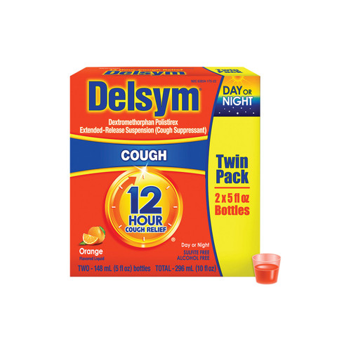 Delsym 12 Hour Cough Relief Liquid, 2 Bottles