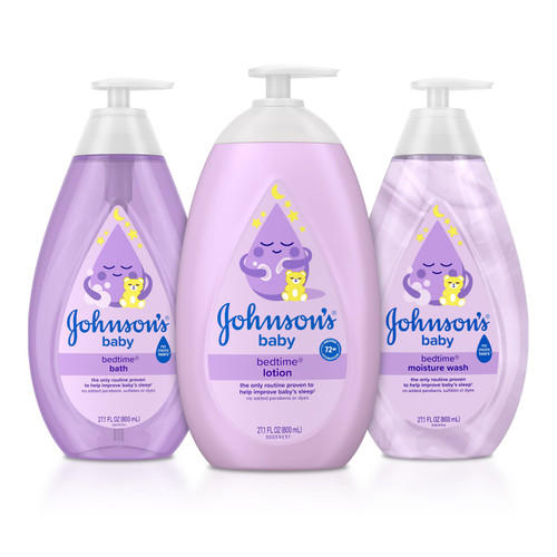 Johnson's Baby Bedtime Moisture Wash, Bath, and Lotion Routine Pack, 27.1 fl oz, 3 pk – front of package