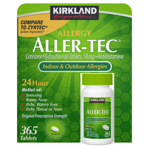 Kirkland Signature Aller-Tec 10 mg Tablets, 365 Count