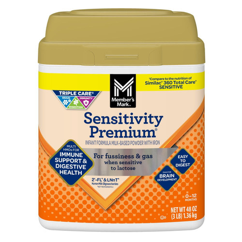 Member's Mark Sensitivity Premium Baby Formula, 48 oz – front of package