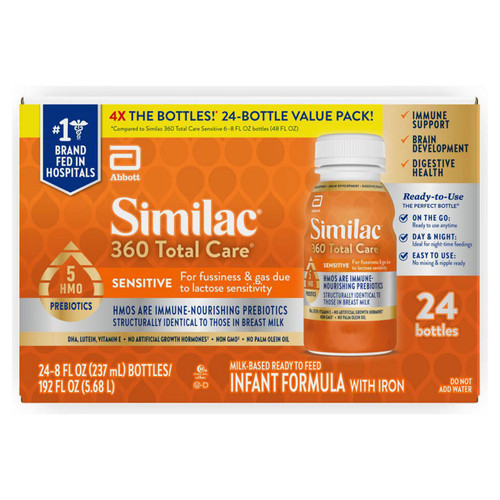 Similac 360 Total Care Sensitive Infant Formula, Ready to Feed, 8 fl oz, 24 ct – front of package