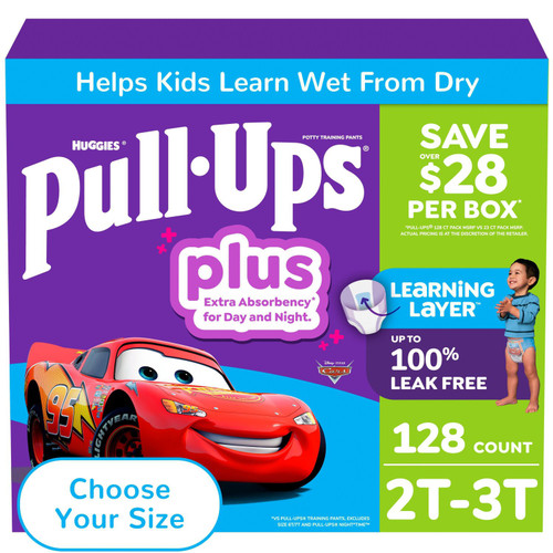 Pull-Ups Plus Training Pants for Boys, Sizes 2T-6T – front of package