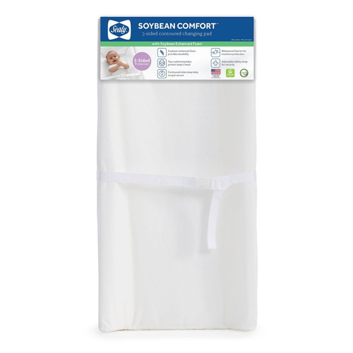 Sealy Soybean Comfort 3-Sided Contoured Diaper Changing Pad, White – front of package