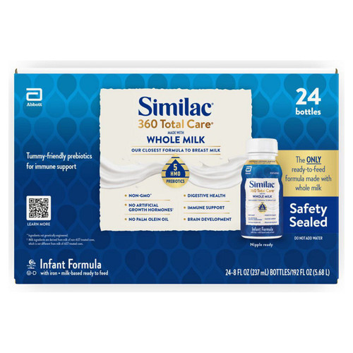 Similac 360 Total Care Whole Milk Infant Formula, Ready to Feed, 8 fl oz, 24 ct – front of package