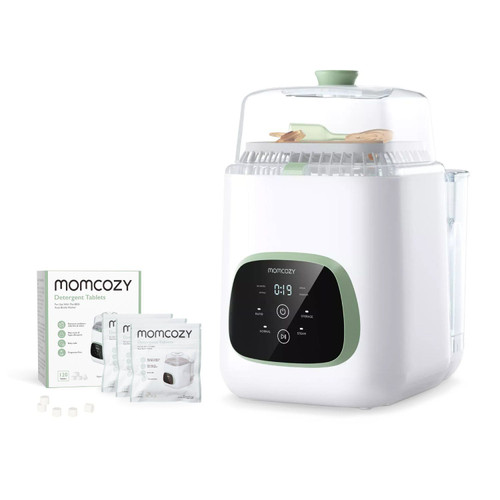 Momcozy KleanPal Pro Baby Bottle Washer + Detergent Tabs, 120 Tablets – front of package